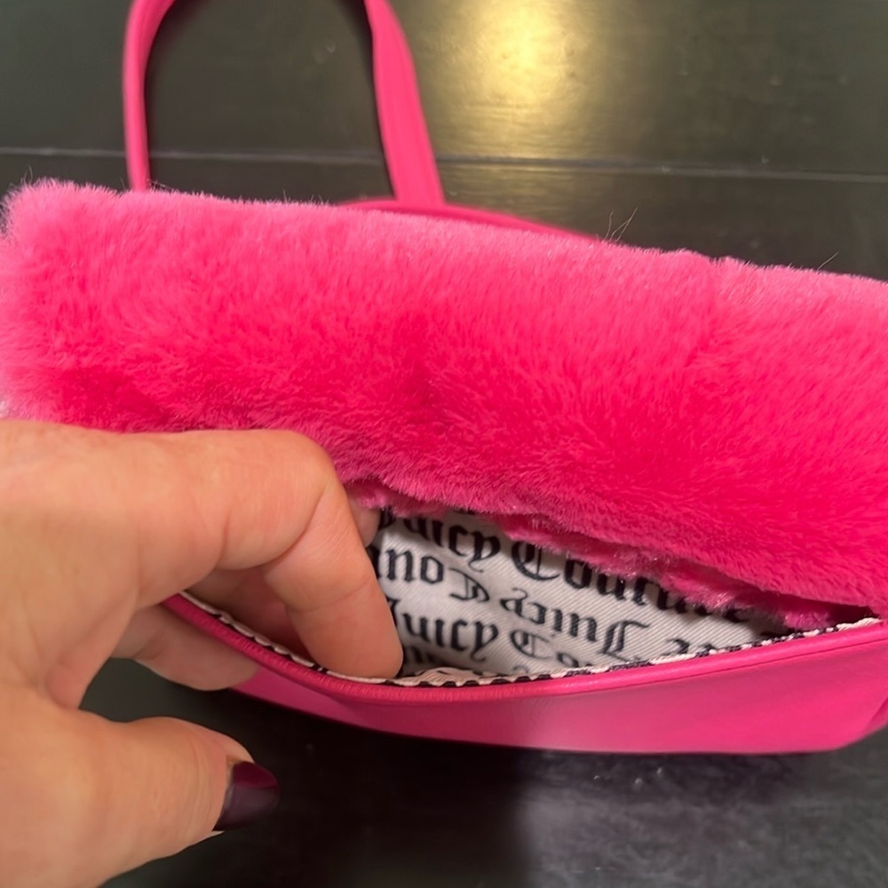NWOT Juicy Couture Hot Pink Fluff Crossbody Bag - Picture 7 of 8
